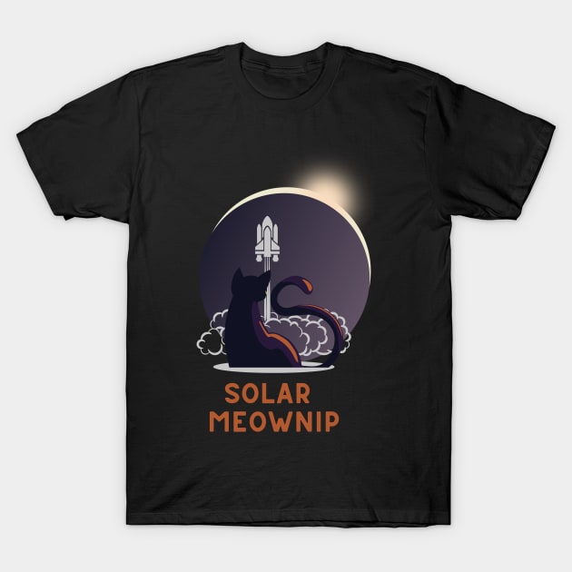 Solar Eclipse Cat T-Shirt by Fj Greetings